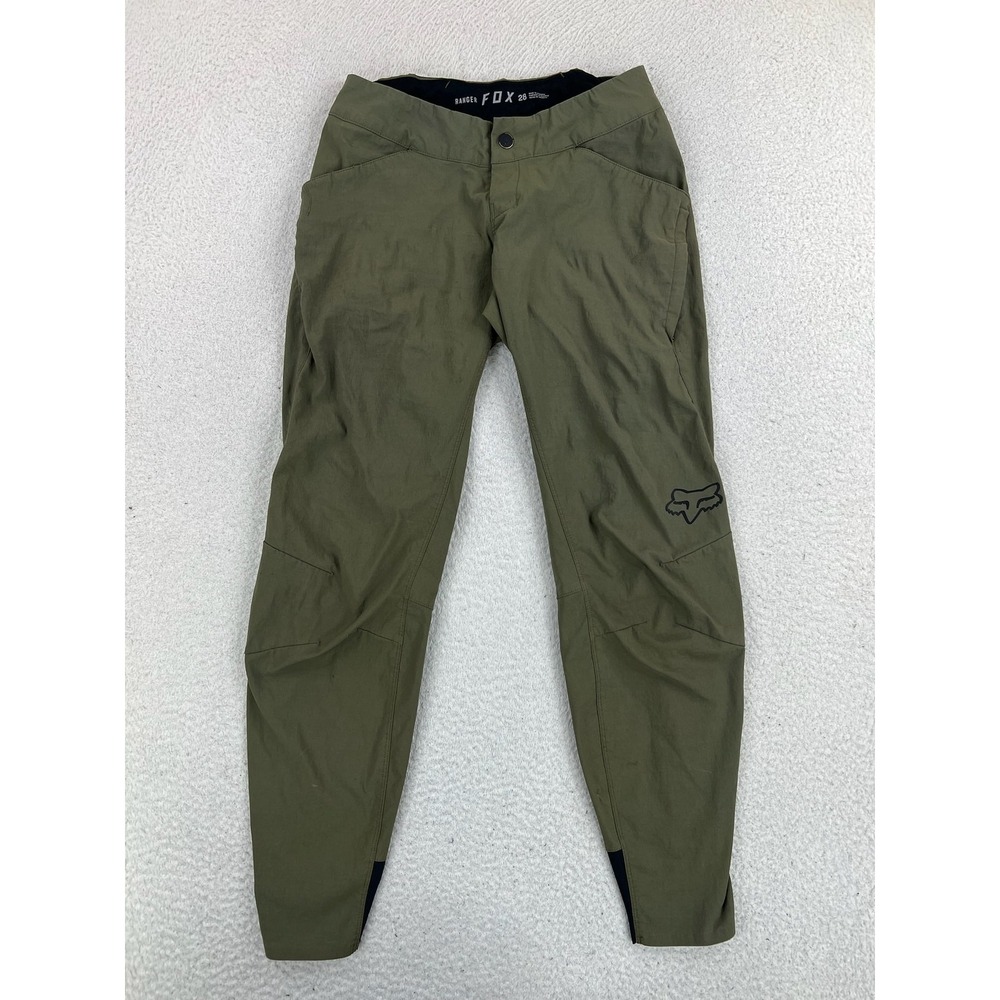 Fox Ranger Pants Mens 28 Green Nylon Stretch MTB Cycling Track Tapered 25139